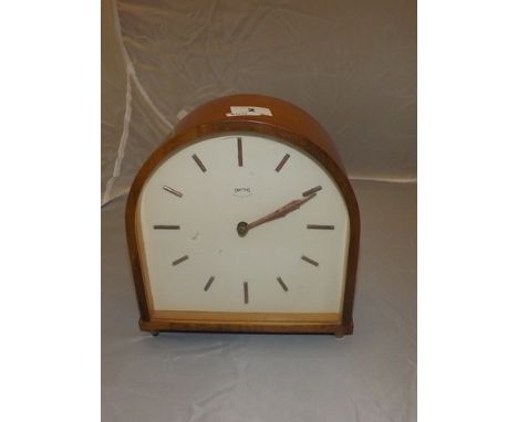 SMITHS TEAK MANTEL CLOCK RETRO STYLE 7" TALL