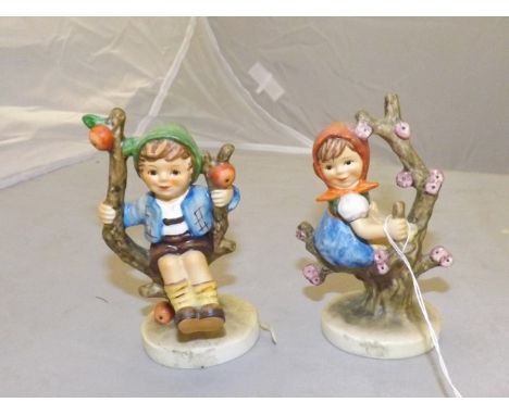 HUMMEL FIGURES APPLE TREE GIRL &  BOY