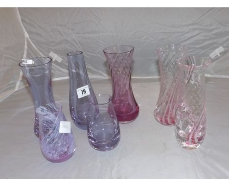 COLLECTION OF SEVEN CAITHNESS VASES