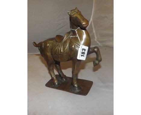 CHINESE CAST BRONZE FOLKLORE  OF A PRANCING HORSE