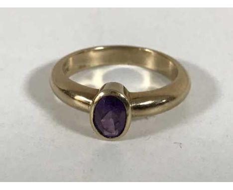 A 9ct gold amethyst ring