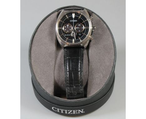 Gentleman's Citizen Eco-Drive chronometer wrist watch with leather strap in original box.(B.P. 21% + VAT) 
