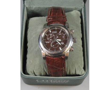 Gentleman's Citizen Eco-Drive chronometer wristwatch in original box. (B.P. 21% + VAT) Not currently ticking.