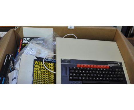 Vintage BBC Microcomputer system with various accessories to include; 'The BBC Micro & Expert Guidebook', Monsters & Tree of 