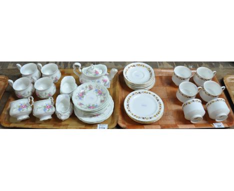 Two trays of china: a Royal Kent 'Golden Glory' part teaset comprising: six cups and saucers and six tea plates; the other, a