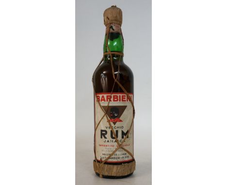 RHUM BARBIERI JAMAICA - CIRCA 1950
1 bottle. Barbieri Rum - Jamaica circa 1950.  75cl.  42 degree grad.  Another great old ru