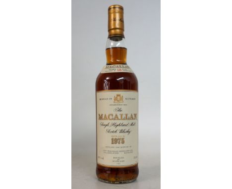 MACALLAN 18YO - 1975
1 bottle.  Macallan 18 Year Old 1975 Vintage Single Malt Scotch Whisky.  OB.  70cl.  43% abv.  Distilled