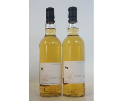 BRUICHLADDICH X4 FUTURES 
2 bottles.  Bruichladdich X4 Futures Single Malt Scotch Whisky.  70cl.  64.6% abv.  Distilled 01/03