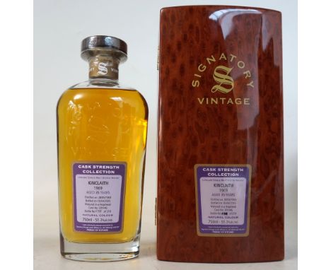 KINCLAITH 1969
1 bottle.  Kinclaith 1969 Single Malt Scotch Whisky.  35 Years Old.  750ml.  51.3% abv.  Distilled 28/05/1969 