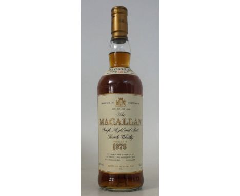 MACALLAN 18YO - 1976
1 bottle.  Macallan 18 Year Old Single Malt Scotch Whisky.  OB.  75cl.  43% abv.  Distilled 1976.  Bottl