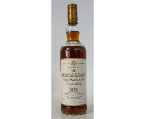 MACALLAN 18YO - 1976
1 bottle.  Macallan 18 Year Old 1976 Vintage Single Malt Scotch Whisky.  OB.  70cl.  43% abv.  Distilled