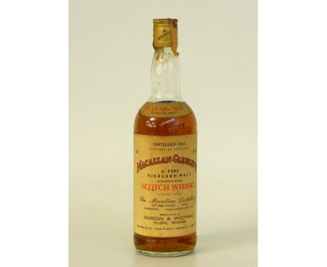 MACALLAN 1952 25YO
Single Malt Scotch Whisky. Macallan-Glenlivet 1952 25yo. Bottled by Gordon & MacPhail  for Pinerolo. Gold 