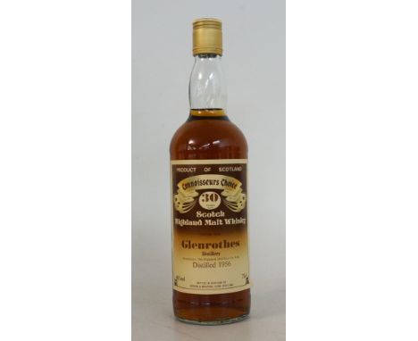 GLENROTHES 1956 - 30 YEAR OLD CONNOISSEURS CHOICE
1 bottle.  Glenrothes 1956 - 30 Year Old Single Malt Scotch Whisky.  75cl. 