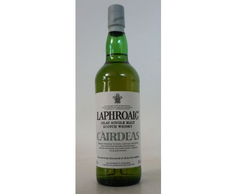 LAPHROAIG CAIRDEAS SOLD FOR CHARITY
1 bottle Laphroaig Cairdeas original release OB. In presentation tube.  70cl. 55% abv. Le