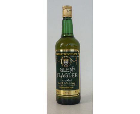 GLEN FLAGLER 8 YEAR OLD
1 bottle.  Glen Flagler 8 Year Old Pure Malt Scotch Whisky.  OB.  75cl.  40% abv.  Rare Malt distille