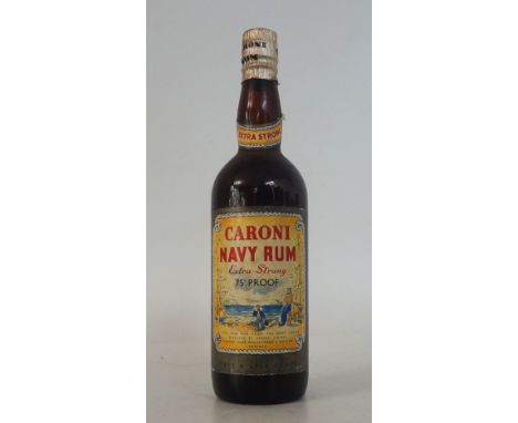 CARONI NAVY RUM EXTRA PROOF C.1960'S
1 bottle.  Distilled by Caroni Limited.  Product of the Tate & Lyle Group.  Level bottom