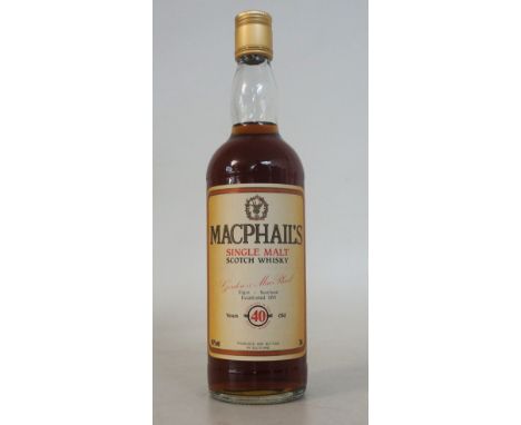 MACPHAIL'S 40 YEAR OLD
1 bottle.  MacPhail's 40 Year Old Single Malt Scotch Whisky.  70cl.  40% abv.  Whisky from a secret di