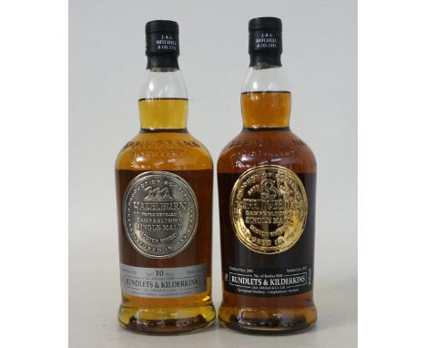 SPRINGBANK & HAZELBURN RUNDLETS & KILDERKINS
2 bottles.  SPRINGBANK 10 YEAR OLD - RUNDLETS & KILDERKINS.  Single Malt Scotch 