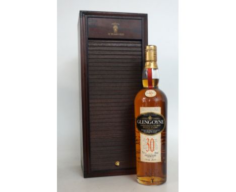GLENGOYNE 30 YEARS OLD
1 bottle.  Glengoyne 30 Years Old Single Malt Scotch Whisky.  O.B.  70cl.  43% abv.  In presentation r