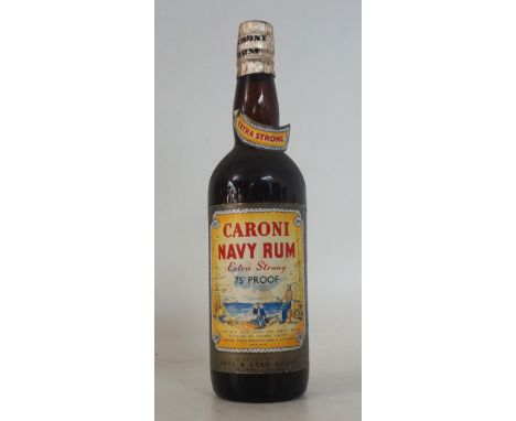 CARONI NAVY RUM EXTRA PROOF C.1960'S
1 bottle.  Distilled by Caroni Limited.  Product of the Tate & Lyle Group.  Cork has sna