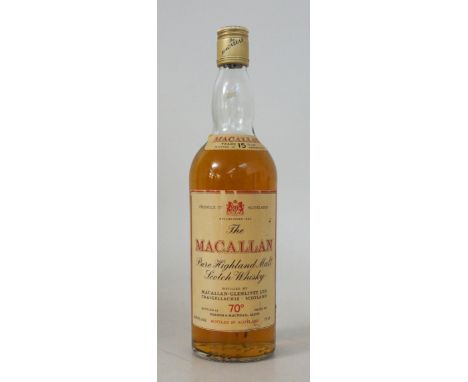 THE MACALLAN 15YO 
Single Malt Scotch Whisky. The Macallan 15yo matured in sherry wood. Bottled by Gordon & MacPhail. Good co