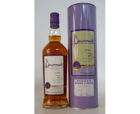 BENROMACH SASSICAIA WOOD FINISH LIMITED EDITION.
1 bottle.  Benromach Sassicaia Wood Finish Single Malt Scotch Whisky.  OB.  