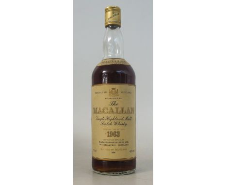 MACALLAN SPECIAL SELECTION 1963
1 bottle.  Macallan Special Selection 1963 Single Malt Scotch Whisky.  OB.  75cl.  43% abv.  