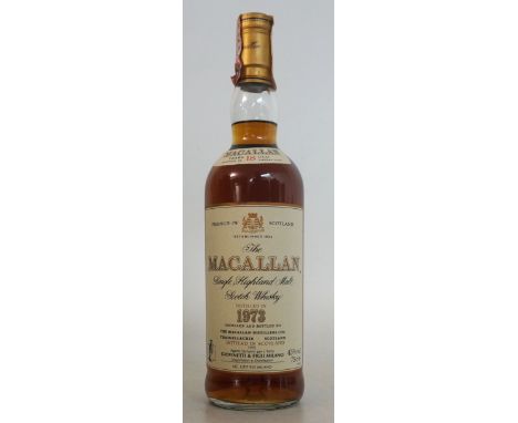 MACALLAN 18YO - 1973
1 bottle.  Macallan 18 Year Old Single Malt Scotch Whisky.  OB.  75cl.  43% abv.  Distilled 1973.  Bottl