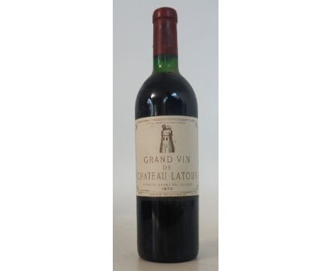 CHATEAU LATOUR 1973
1 bottle.  Grand Vin de Chateau Latour 1973 Vintage.  Premier Grand Cru Classe.  73 cl.  Appellation Paui