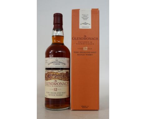 THE GLENDRONACH 12 YEAR OLD - SHERRY CASK
1 bottle.  The Glendronach 12 Year Old Single Malt Scotch Whisky.  OB.  75cl.  40% 