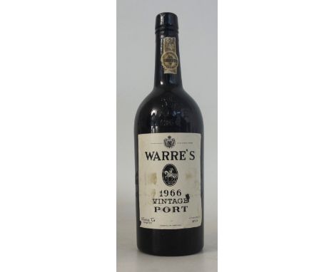 WARRE'S 1966 VINTAGE PORT
1 bottle.  Warre's 1966 Vintage Port.  Fully mature Port with a distinctive mineral quality.  Label