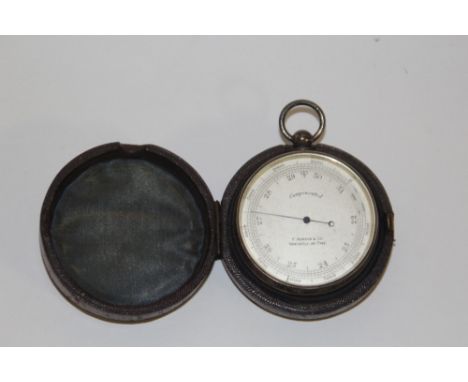 AN F. ROBSON &amp; CO OF NEWCASTLE UPON TYNE POCKET BAROMETER IN ORIGINAL FITTED CASE 