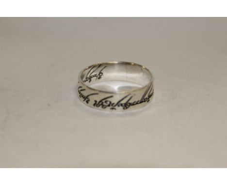 A STERLING SILVER LORD OF THE RINGS RING