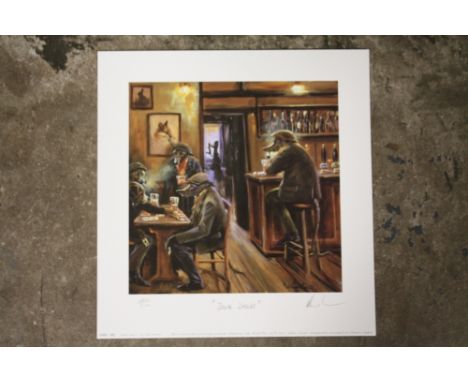 AN ORIGINAL SIGNED LIMITED EDITION MICK CAWSTON PRINT ENTITLED DARK DEEDS 480/500 - UNFRAMED