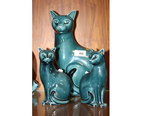 THREE POOLE POTTERY CAR FIGURES, TALLEST 28.5 CM