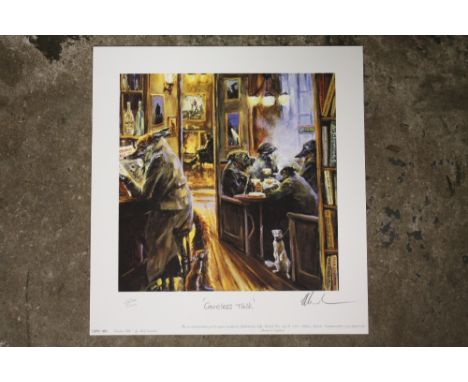AN ORIGINAL SIGNED LIMITED EDITION MICK CAWSTON PRINT ENTITLED CARELESS TALK 456/500 - UNFRAMED