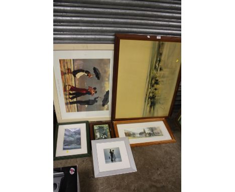 A COLLECTION OF PRINTS TO INCLUDE A LIMITED EDITION T BAXTER PRINT, JACK VETTRIANO PRINT ETC (6)