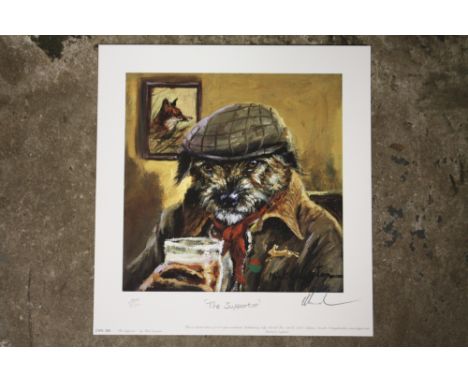 AN ORIGINAL SIGNED LIMITED EDITION MICK CAWSTON PRINT ENTITLED THE SUPPORTER 264/500 - UNFRAMED