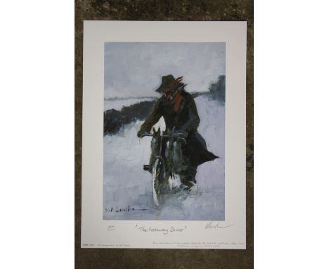 AN ORIGINAL SIGNED LIMITED EDITION MICK CAWSTON PRINT ENTITLED THE GETAWAY DRIVER 326/500 - UNFRAMED