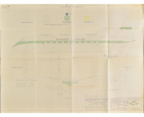 *Vickers. An interesting collection of 17 Vickers working drawings from the 1950s,  relating to paint scheme details for earl