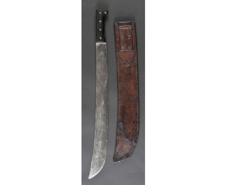 *Machete. A WWII United States Navy machete by Collins & Co, dated 1942,  the 55cm curved steel bade with manufacture's stamp