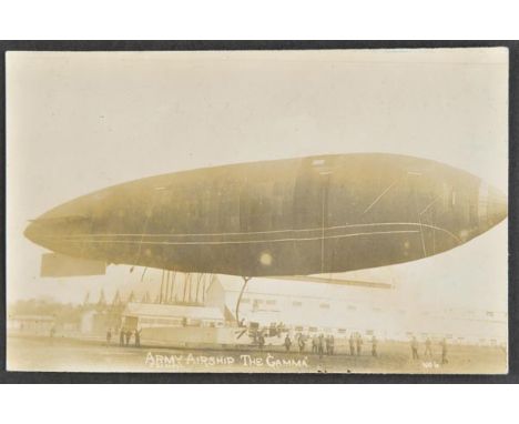 *Postcards. A group of 25 postcards, circa 1910-20,  including 4 real photo postcards of airships, 10 real photo postcards of