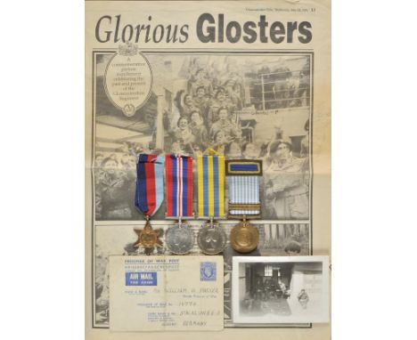 *Korea. A group of four to Private W.H. Parker, 1st Battalion, Gloucestershire Regiment, captured during WWII, later serving 
