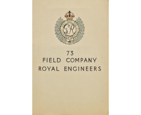 *WWII Artwork. 73 Field Company Royal Engineers, circa 1945,  an album of 20 leaves, manuscript title with pen and ink and wa