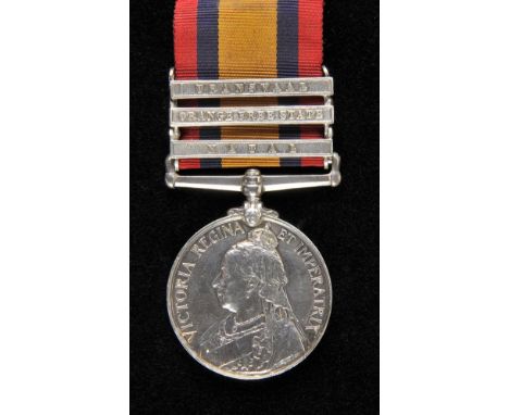 *Boer War. Queen's South Africa 1899-1902, three clasps, Natal, Orange Free State, Transvaal (4986 Pte A.Gillespie, Glouc: Re