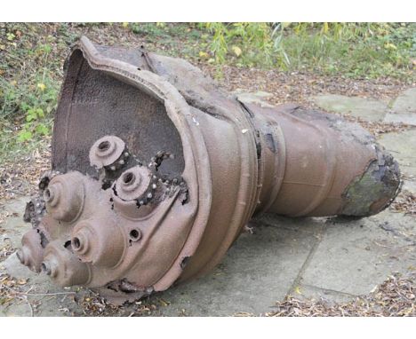 *V-2 Rocket. A rusted relic of a V-2 Rocket combustion chamber, circa 1944,  approximately 165 x 115 x 90cm  The V-2 was the 