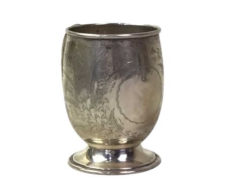 SILVER CHRISTENING CUP, ALONG WITH FURTHER SILVER AND WHITE METAL comprising a silver candlestick with loaded base, three sil