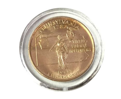 COLLECTION OF AMERICAN COINS, comprising The History of the United States Silver coin collection album, a set of gold plated 