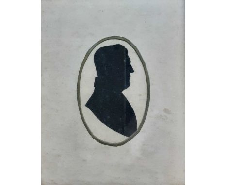 TWO 19TH CENTURY PORTRAIT SILHOUETTES, both framed and under glassthe larger 25cm x 22cm 
