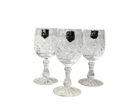 TWO SETS OF EDINBURGH CRYSTAL GLASSES, ALONG WITH AN EDINBURGH CRYSTAL DECANTER comprising a pair of brandy goblets, a set of